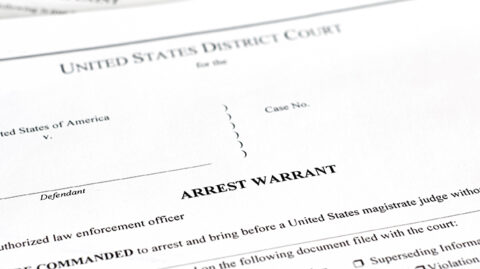 Arrest warrant that hasn't been filled out yet