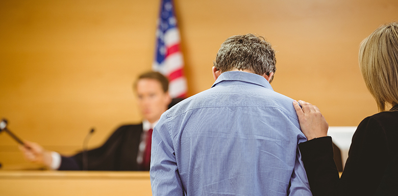 Man in courtroom